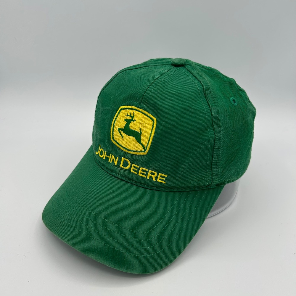 John Deere Hat Baseball Cap Mens OSFM Green Cotton Twill Farm Core Workwear